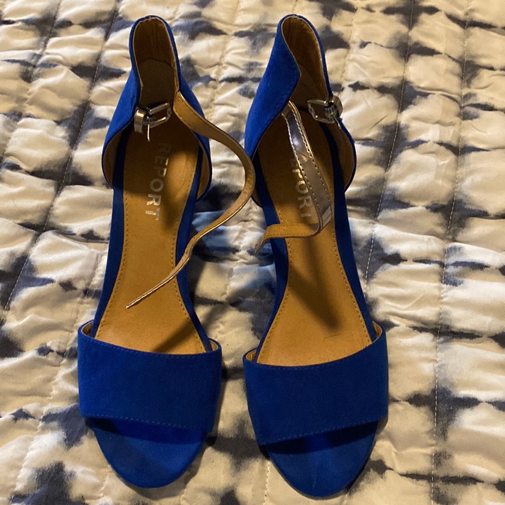 Royal Blue wedge sandals